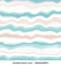 Water blur stripe texture background. Seamless liquid flow watercolor stripe effect. Wavy wet wash variegated fluid blend pattern for sea, ocean, nautical maritime textile backdrop
