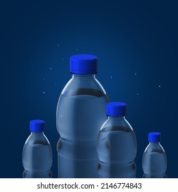 Water Bottle looks like mosque, it's represent muslim Festival Eid Mubarak. 3d illustration.