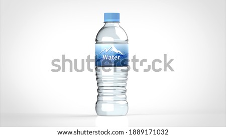 water bottle white background one center front 3D Render