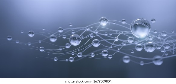 Water Buble Particle,Absreack Background,3d Rendering.