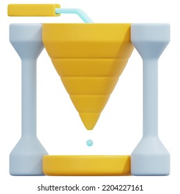 water clock 3d render icon illustration for website, application, printing, document, poster design, etc.