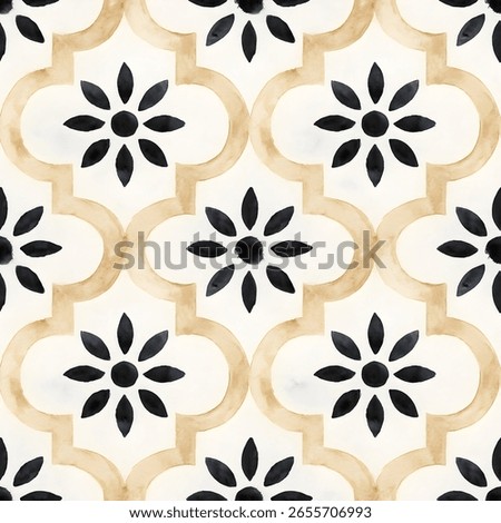 water colour geometric pattern use for floor and wall.