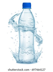 Bottle Water Water Splash Isolated On Stock Photo (Edit Now) 81778804