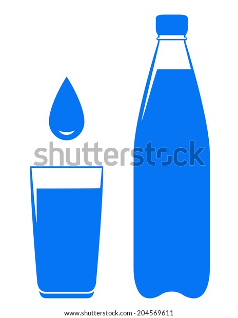 Water Drop Falling Glass Bottle On Stock Illustration 204569611