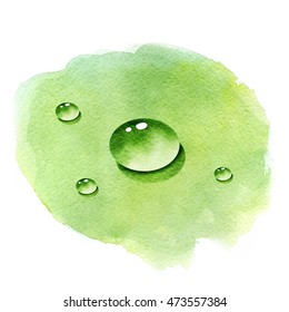 Water Drop On A Watercolor Spot