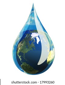 Water Droplet Planet Earth Inside Isolated Stock Illustration 17993260 ...