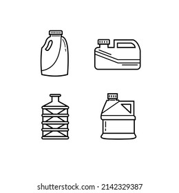 Water Gallon Icon White Black Illustration Design