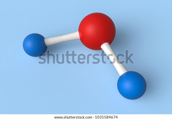 Water H2o Molecule Model Isolated On Stock Illustration 1035584674