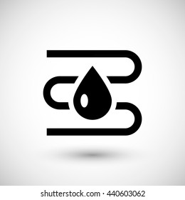 Water Heating System Icon Isolated On Grey