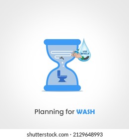 Water Is Precious, Save It. Do Not Waste It, Slow The Water Flow, Minimal Concept. Planning For WASH Use Wisely.