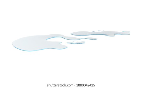 Water Puddle 3D Illustration On White Background