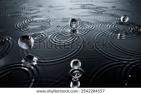 Water and raindrops, water surface background, 3d rendering. 3d illustration.