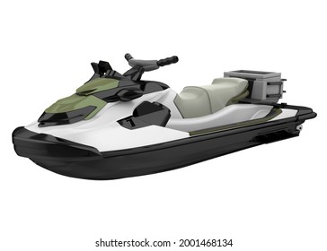 Water Scooter Personal Watercraft Isolated. 3D Rendering