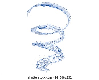 Water splash with bubbles of air. 3d illustration.