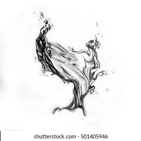 Water splash drawing