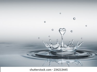 Water Splash In Form Of Heart