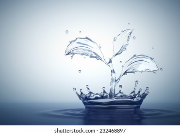 Water Splash In Form Of Plant