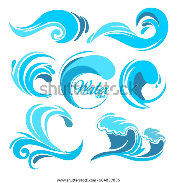 水しぶきと海波 ロゴデザインのグラフィックシンボル のイラスト素材