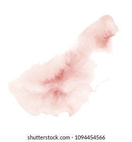 Watercolor abstract backgrounds pink  splashes hand drawn illustration on the white background