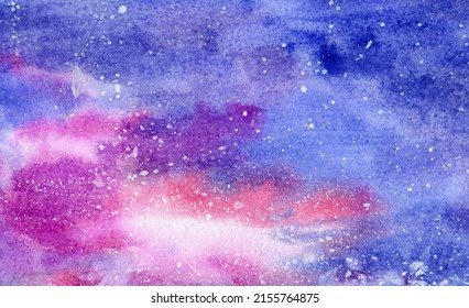 Watercolor Abstract Colorful Background Blue Magenta Stock Illustration ...