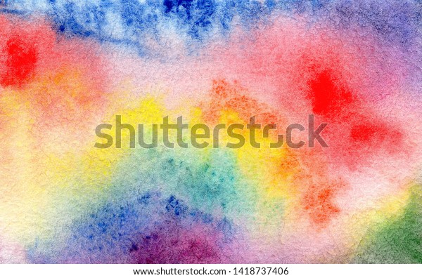 Watercolor Abstract Multicolor Background Rainbow Color Stock