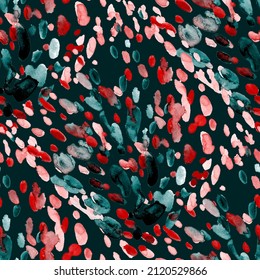 Watercolor Abstract Seamless Pattern. Creative Texture With Bright Abstract Hand Drawn Elements. Abstract Colorful Print.	