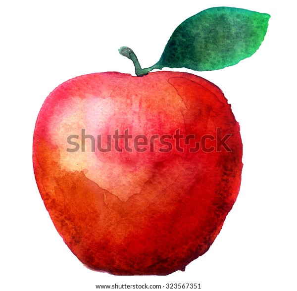 水彩苹果在白色背景库存插图
