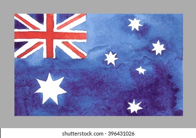 Watercolor Australian Flag.