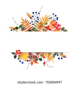 Watercolor Autumnal Floral Banner