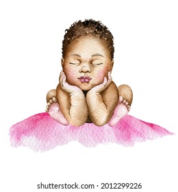 Watercolor baby illustration, newborn baby - Powered by Shutterstock