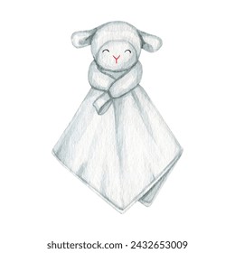 Watercolor baby towel clipart illustration. Maternity watercolor collection. Baby care clipart. Motherhood high quality hand painted illustration. - Powered by Shutterstock