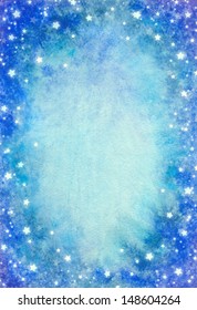 Watercolor Background With Stars