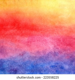 Watercolor Background. Sunset.