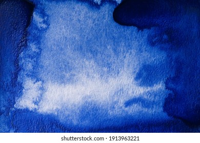 watercolor background texture blue on watercolor paper