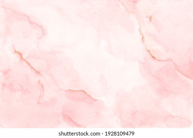 Watercolor background texture soft pink and gold.