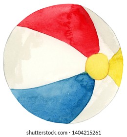 Watercolor Beach Ball Illustration, Beach Ball Clipart