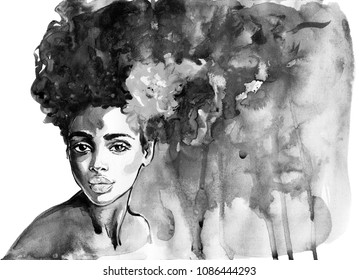 Watercolor Black Woman Images, Stock Photos & Vectors | Shutterstock