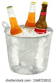 Watercolor Beer Illustration