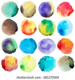 Watercolor Big Set  Art photoshop compilation significant grain   abstract colorful bit mapped graphics  Graphic arts are raster  Grunge shape for Business background presentation   advertising 