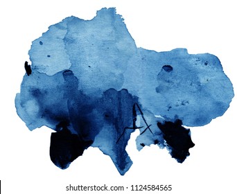 watercolor black and blue stain in gray shades