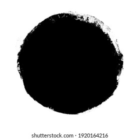 Watercolor Black Circle On White As Background