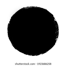 Watercolor Black Circle On White As Background