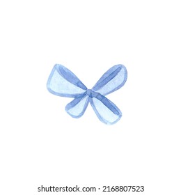 Watercolor Blue Baby Bow High Quality Stock Illustration 2168807523 