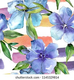 Watercolor Blue Flax Flower Floral Botanical Stock Illustration 1145329868