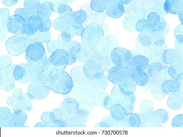 Watercolor Blue Floral Pattern