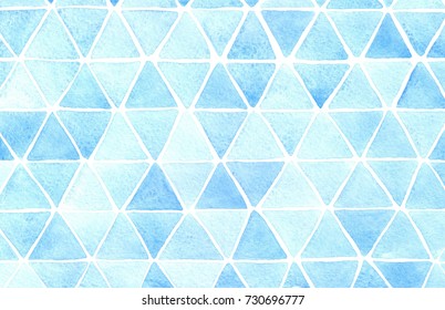 Watercolor Blue Geometric Pattern