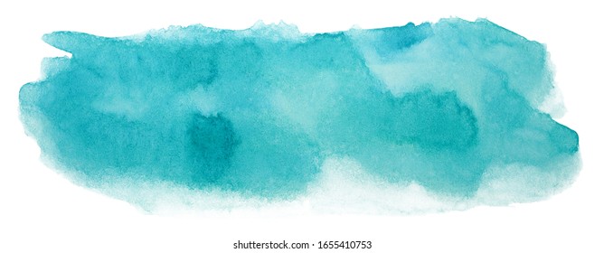Watercolor blue stain element. Watercolor texture on paper photo on a white background isolated
