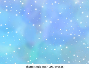 Watercolor Blurred Background  Winter snowy blue   turquoise gradient sky and cloud