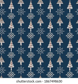 Watercolor Boho Christmas Seamless Pattern. Fabric Design, Textile, Digital Paer, Surface Pattern Design.