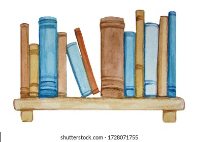 Watercolor Books On The Shelf